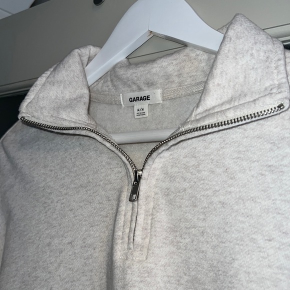 Cream/white grey cropped half-zip sweater from Garage - Picture 4 of 6